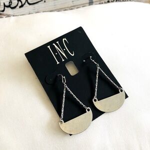 𝅺NEW INC half circle silver tone drop earrings